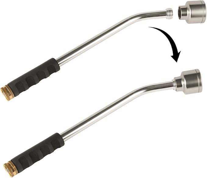 18-inch Soft Rain Watering Wand with Shut Off Valve, 400 Holes Per Inch | Lightweight and Durable Metal Gentle Watering Wand Perfect for Hanging Baskets, Planters, Garden, Shrubs and Seedbed