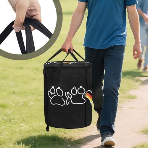 Paw Print Camping Garbage Can Collapsible Rv Garbage Can for RV's, Camping, Recycling, Yard Waste, Leaf Bag, Children Toy Bin (Trash)