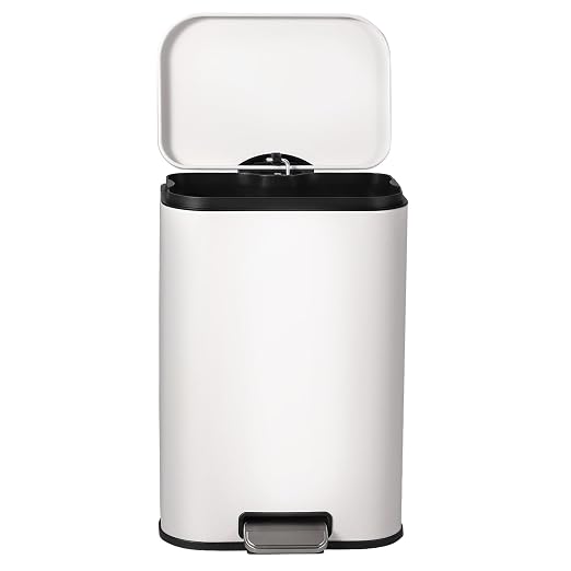 Takywep Stainless Steel Fingerprint Proof Soft Close Recycling Trash Can with Foot Pedal & Removable Inner Bucket, Rectangular Waste Bin for Kitchen Home Office Bathroom Restaurant