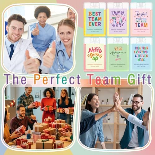 FoldTier 24 Set Housekeeping Week Gifts Bulk Hand Sanitizer Spray | Team Employee Appreciation Gift for Teacher Coworker Staff Nurse, 0.67 oz Mini Mist Hand Sanitizer Spray Travel Size with Tag