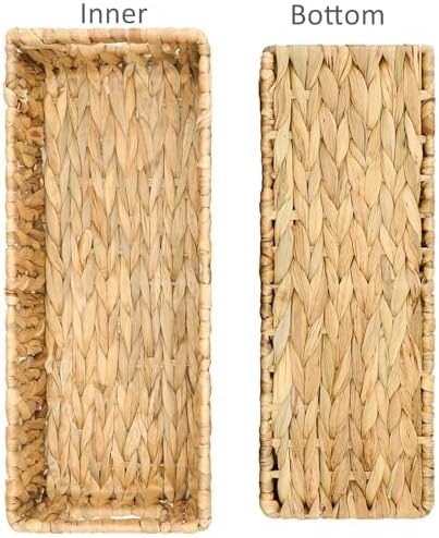Toilet Paper Holder Bathroom Storage Wicker Basket Farmhouse Decor Small | Nesting Small Storage Basket, Bathroom Countertop Organizer, Water Hyacinth Woven, Home Decor