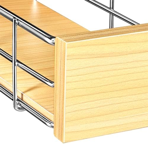 LYNK PROFESSIONAL® SELECT™ Pull Out Under Sink Kitchen Cabinet Organizer - 11.5 in. x 21 inch deep Drawer - Sliding Shelf Organizer and Undersink Storage Shelves - Lifetime Ltd. Warranty – Chrome