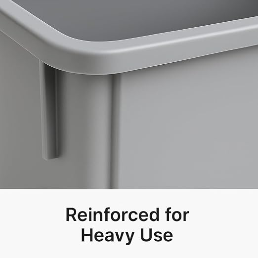 23 Gallon Slim Recycle Bin – Space-Saving Rectangular Recycling Container with Handles, Durable Plastic, Stackable Design for Office, School, Restaurant & Home Use (Gray)
