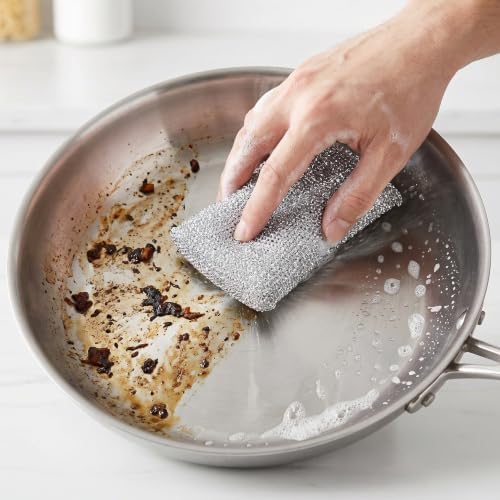 UKCOCO 12PCS Scrub Sponge for Non-Stick Cookware - Non-Scratch Scrubber Sponges - Heavy Duty Kitchen Cleaning Scrub Pad for Washing Dishes, Bathroom and Household