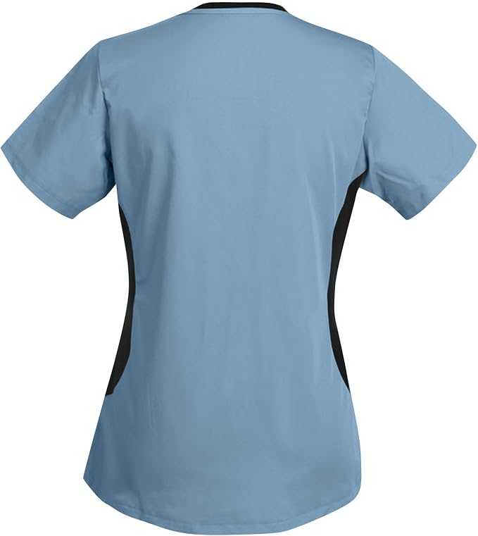 Women's Scrub Top V-Neck Tops, Moisture Wicking and Stretch Breathable Housekeeping Uniforms, Medical Nurse Shirt
