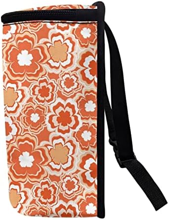Groovy Orange Sunflower 70S 80S Abstract Print Car Accessories Trash Can for Women Auto Interior Decorations Multipurpose Garbage Can with Lid and Zipper Portable Trash Bin Organizer
