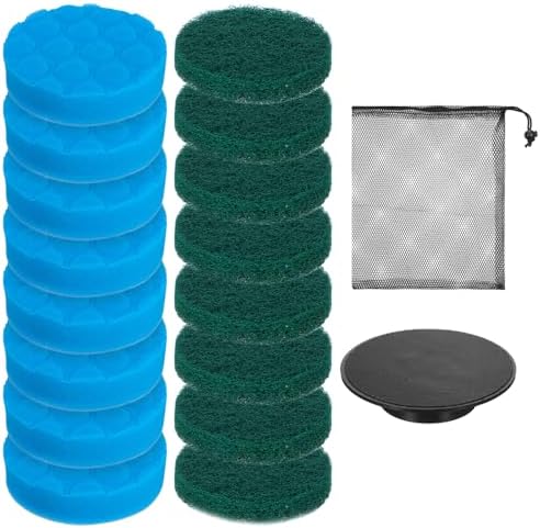 Ckhoid Electric Spin Scrubber Replacement Brush Heads Set, 16 Piece Replacement Brush Cleaning Kit for Power Scrubber Household Cleaning Brushes for Kitchen Bathroom Floor Tile Car