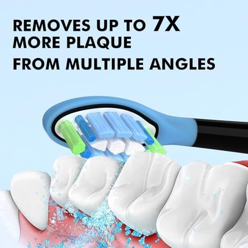 Replacement Toothbrush Heads for Philips Sonicare Toothbrush, 6 Pack Black | Tooth Brush Heads for C3 G3 W3 C2 G2 and More Click-on Handles
