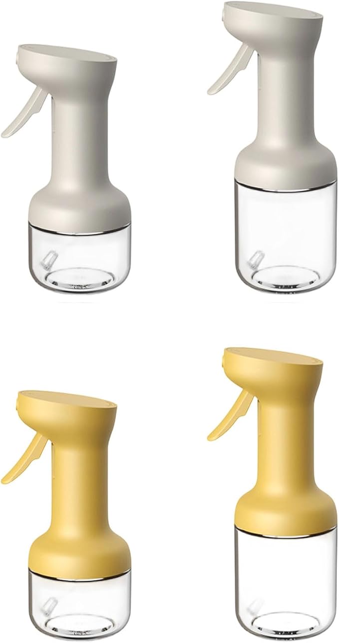 Glass Oil Sprayer Bottle with Drip-Free Nozzle, 450ml yellow | Pressurized Silicone Pumps for Accurate Liquid Seasoning Distribution and Multipurpose Kitchen Applications