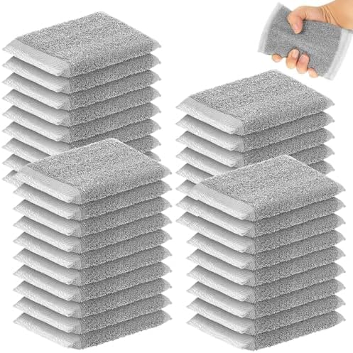 Thyle 36 Pack Steel Wool Scrubber Kitchen Sponges, Heavy Duty Non Scratch Metal Sponges, Reusable Cleaning Scrub Pads for Dishes, Pots, Pans, Sink and Tough Hard Stains (Gray)