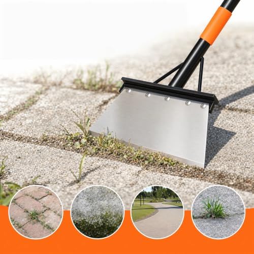 ZMGZMM Multifunctional Cleaning Shove,Metal Floor Scraper Tool for Weeding, Scraping, Ice & Snow Removal, Driveway, Sidewalk, Garden, Outdoor