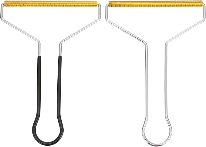 STAHAD 2pcs Pet Hair Remover Lint Cleaner Stainless Steel Clothes Fuzz Shaver Portable Hairball Cleaning Tool for Laundry and Upholstery