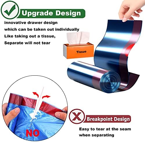 Small Trash Bags 2.6-6 Gallon Thicken Drawstring Trash Bags 4 Gallon Extra Strong Small Garbage Bags Unscented Wastebasket Liners Bags for Kitchen,Bathroom,Office,Home Trash Can 5 Color(80Counts)