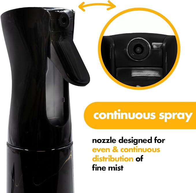 Colortrak Lux Collection Spray Bottle Empty 12 Oz Continuous Mist, Reusable Bottle, Hair Styling, Indoor Plants, Cleaning, Misting & Skin Care - 354ml