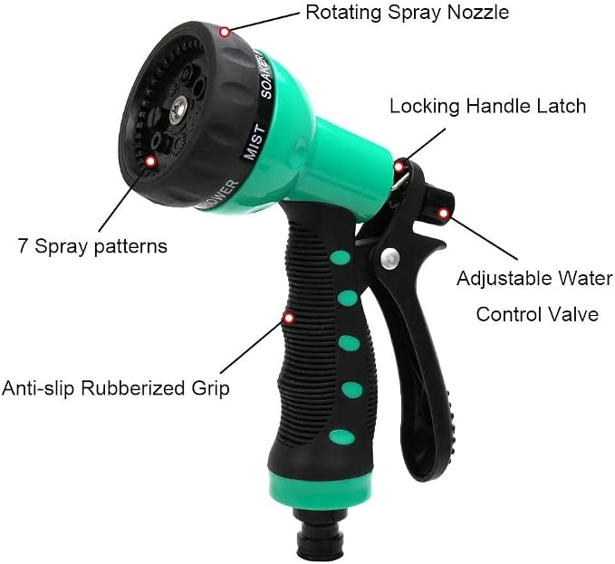 Recoil Garden Hose 25FT EVA Water Hose with 7-Pattern Spray Nozzle,Curly Self Coiling Lightweight Garden Hose,Retractable Garden Coil Hose for Lawn Patio
