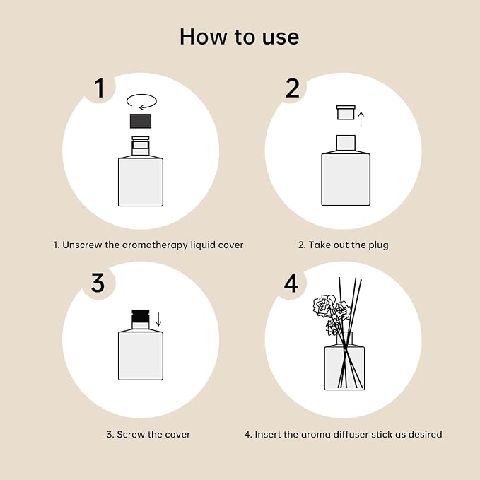 XEPTLE Soft Bloom Suite Reed Diffuser, Hotel Collection Oil Diffuser, Air Freshener, Long-Lasting Scent, Home & Bathroom Essential Oil Diffuser with 5 Reeds, 7.04oz, Black