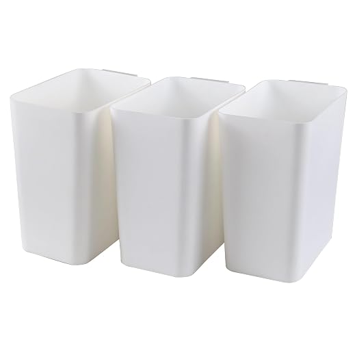 Zopnny 3-Pack 4.5 Gallon Slim Plastic Trash Can, Trash Waste Grabage Can | Small Rectangular Commercial Office Recycling Bin, Space-Saving Wastebasket for Bathroom, Bedroom, Kitchen, White
