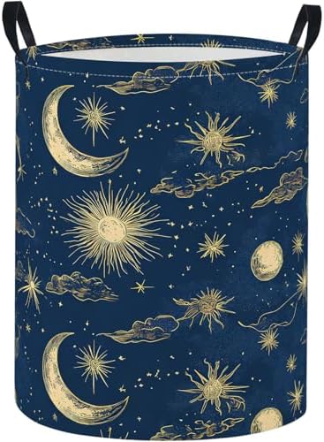 Baby Laundry Basket Baby Nursery Hamper Kids Laundry Basket Toy Storage Bin for Boys Room Decor Gift Baskets for Bedroom Bathroom(Moon Star)