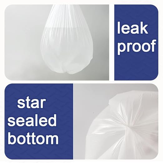 OKKEAI 5L Garbage Bags, Small Trash Bags for Bathroom, 120 Count | Strong Trash Bags with Translucent Material, Fit Small Wastebaskets for Clean Daily Disposal