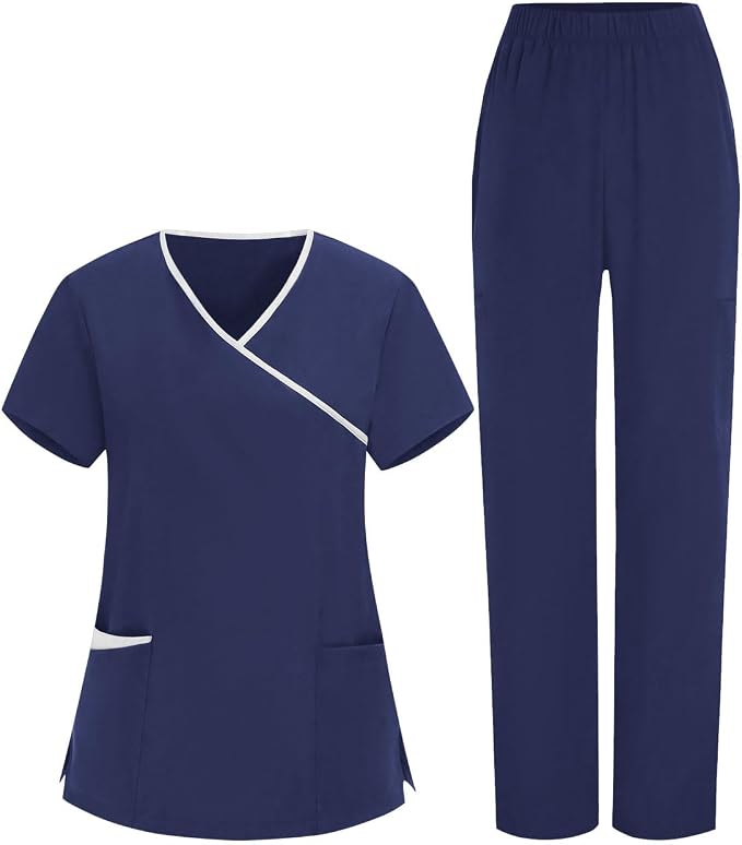 Women Nursing Scrubs Sets Housekeeping Uniform 2026 Women's Scrub Set Cleaning Clothes for Cleaning Jobs