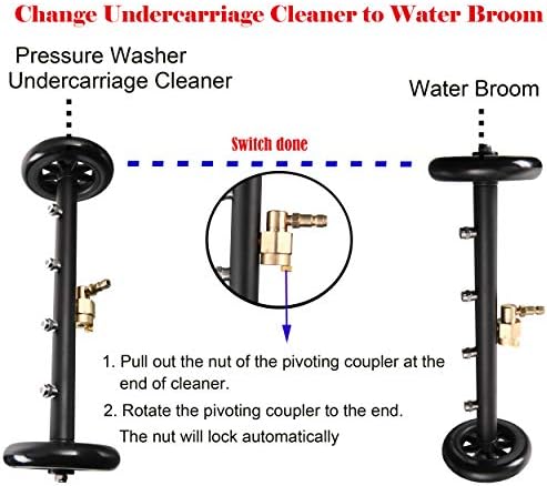 Tool Daily Dual-Function Undercarriage Cleaner 16 Inch, 3 Extension Wand | Underbody Car Wash Water Broom, Surface Cleaner for Pressure Washer, 4000 PSI