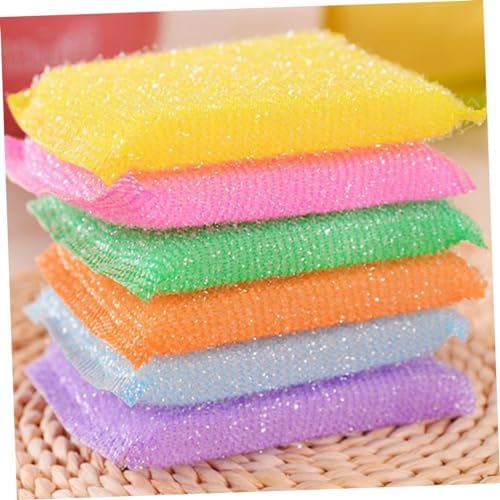 20pcs Non Scratch Dish Scrubbing Sponges Kitchen Cleaning Pads for Dishes and Hard Surfaces Odor Microfiber Scouring Pads for Stain Removal and Utensil Protection Random Color