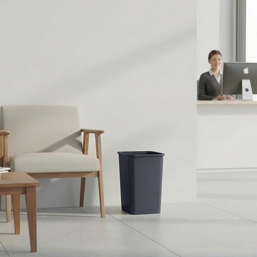 Superio 4.5 Gallon Plastic Trash Can, Waste Bin for Home, Kitchen, Office, Bedroom, Bathroom- 18 Qt (Dark Grey)