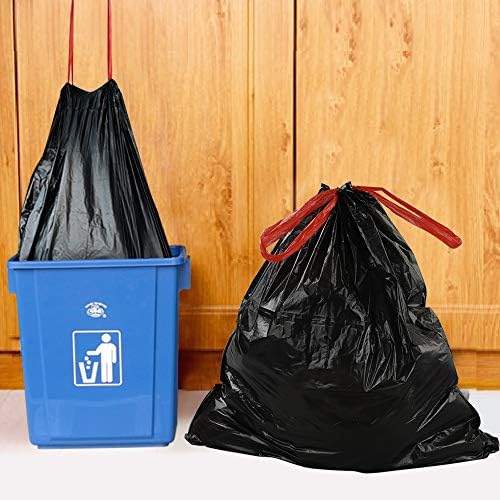 Teyyvn 8 Gallon Kitchen Drawstring Trash Bag, 220 Count Garbage Bags, Black | Tear-Free, Leakproof, 30 Liter Waste Basket Can Liners, Unscented, for Bathroom Office Kitchen