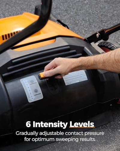 Walk-Behind Manual Industrial Floor Sweeper, 41" Sweeping Width | Non-Electric Hand Push Sweeper, 14.5-Gallon Waste Container, Versatile, Low Noise, 45000 SqFt/Hr, for Factory Warehouse