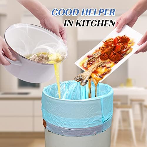 JOYEUX 4 Gallon Small Trash Bags, No-Tearing Drawstring Garbage Bags for Bathroom Kitchen, Beachside Breeze Scent, 60 Count | Wastebasket Bag for Bathroom Kitchen, Beachside Breeze Scent, 60 Count