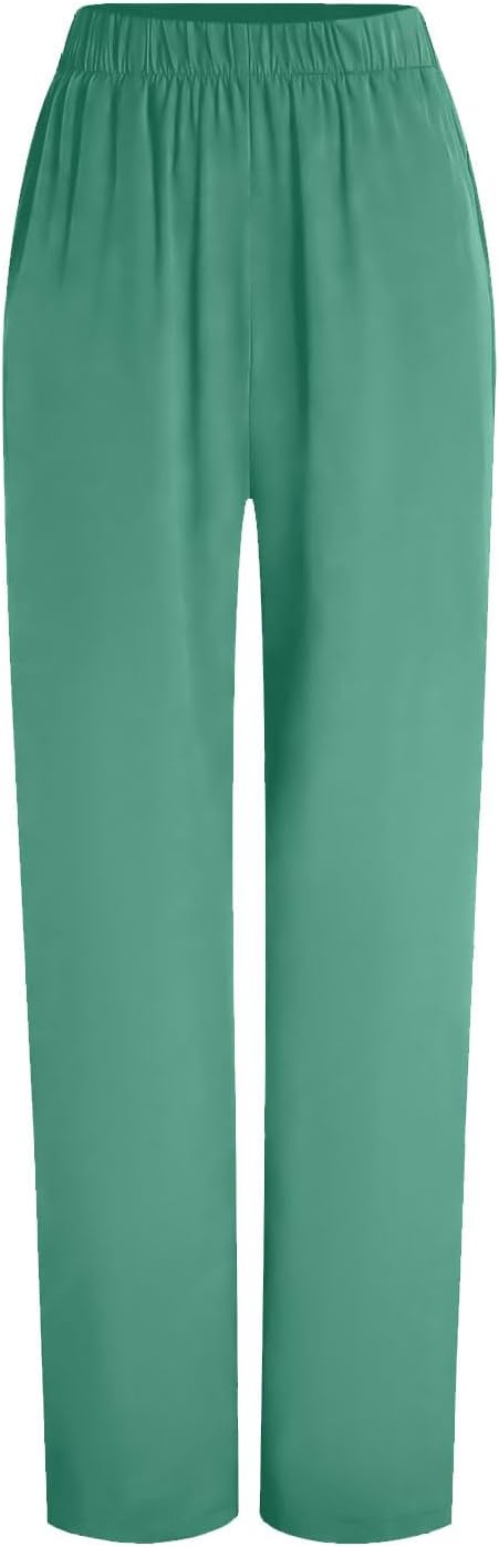 2026 Scrub for Cleaning Jobs Uniform, Multi Pockets Scrubs for Women Sets, V-Neck Top & Straight Leg Pants Scrubs Set