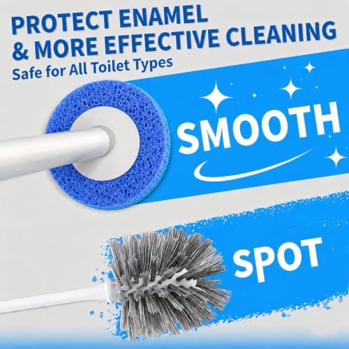 Disposable Toilet Brush System with Wall Mounted Holder, Toilet Wand Kit with 28 Refills, Deep Cleaning Toilet Bowl Cleaner Wand Set, Hygienic Touch-Free Bathroom Cleaning Tool