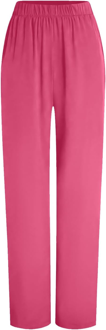 2026 Housekeeping Uniform Cleaning Uniforms - Button V Neck Top & Pants with Multi Pockets - Scrubs for Women