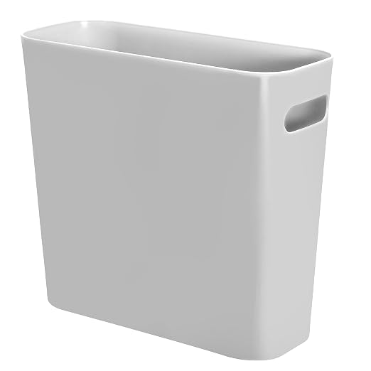 Youngever 1.5 Gallon Slim Trash Can, Plastic Garbage Container Bin, Small Trash Bin with Handles for Home Office, Living Room, Study Room, Kitchen, Bathroom (1 Pack Grey)