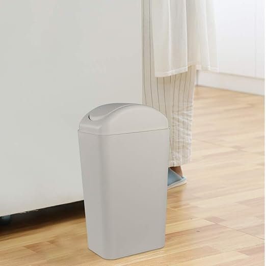 Obstnny Slim Plastic Trash Can for Narrow Spaces at Home or Office, 14L Capacity
