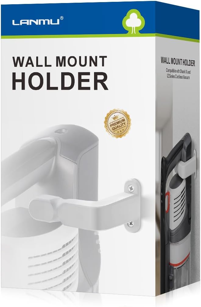 LANMU Wall Mount Holder Compatible with Shark IX141 IZ362H IZ363HT IZ682H Pet Cordless Stick Vacuum, Ultracyclone CH951 CH901 and Dyson V10 V11 V12 V15 Outsize Vacuum