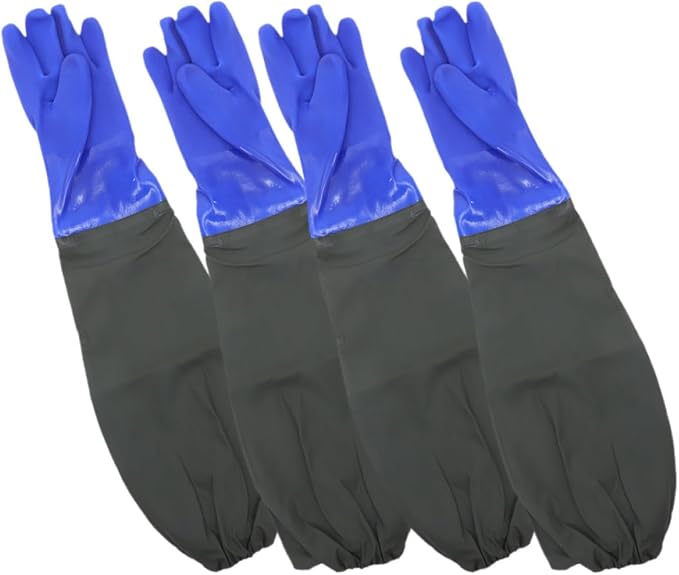 ARTIBETTER Long Cuff Waterproof Rubber Gloves Heavy Duty Dishwashing Gloves Flocked Lining Reusable for Men and Household Use 2 Pairs