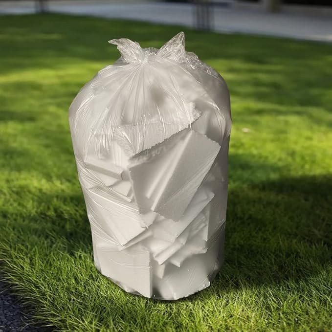 TYPLASTICS 33 Gallon Clear Trash Can Liners - 33" x 40" | High Density Garbage Bags - Case of 500 - Multipurpose for Office, Outdoor, Recycling, Industrial and Commercial