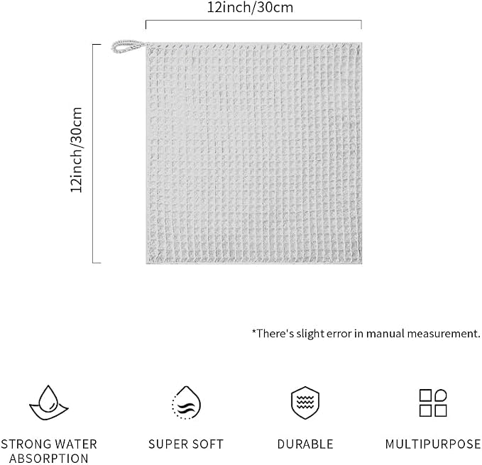 watchget 6 Pack Microfiber Espresso Barista Cleaning Towels, Light Grey | Professional 12"x12" Lint-free Rags; Highly Absorbent Cleaning Towels for Espresso Steam Wands & Coffee Bar Counters