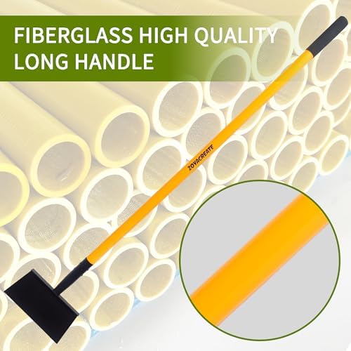 Cleaning Shovel, 51 Inch Heavy Duty Flat Snow Weeding Tool | Multifunctional, Tungsten Steel, Fiberglass, One-Piece Handle, 2 LB, No Assembly Required, Driveway, Patio, Garden, Sidewalk