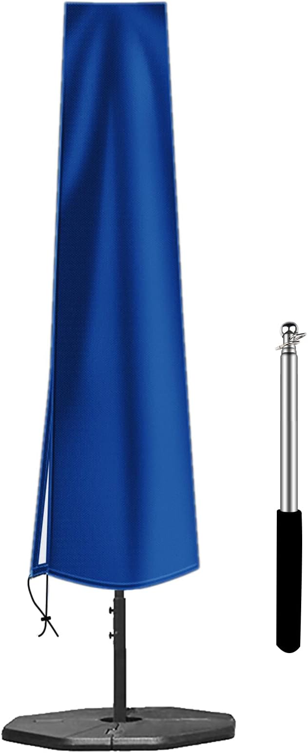 OKPOW Patio Umbrella Cover Waterproof: Fit 9ft to 12ft Outdoor Umbrellas | 420D Oxford with Long Zipper, Protect Umbrella from Sun, Rain, Snow & Dust, Helping Extend Outdoor Umbrella's Life