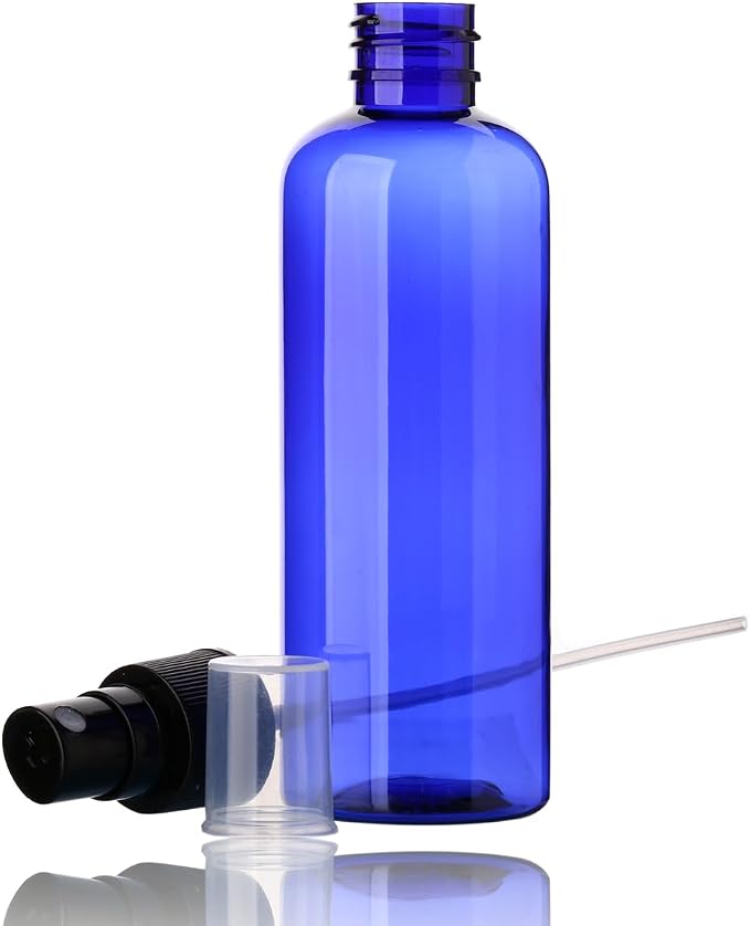 SINIDE Plastic Spray Bottles 100 ml/3.4 oz Fine Mist Mini Travel Bottle Set, Portable Refillable Makeup Sprayer Containers for Perfume, Liquids, Aromatherapy, Cleaning Solution (4 Pack)