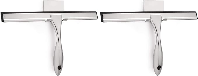 Hiware All-Purpose Shower Squeegee for Shower Doors, Bathroom, Window and Car Glass - Stainless Steel, 10 Inches (Pack of 2)