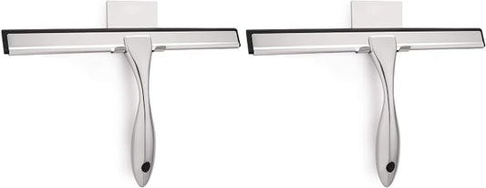 Hiware All-Purpose Shower Squeegee for Shower Doors, Bathroom, Window and Car Glass - Stainless Steel, 10 Inches (Pack of 2)