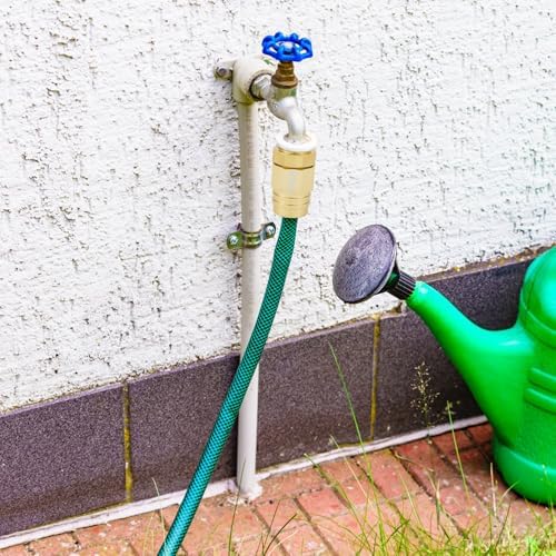 Metal 5/8" Garden Hose Connector Repair Fittings, Premium Aluminum-Alloy Male&Female End-Hose Mender, 5/8inch Water Hose End Coupler Replacement, 2 sets Garden Telescopic Hose end Adapter