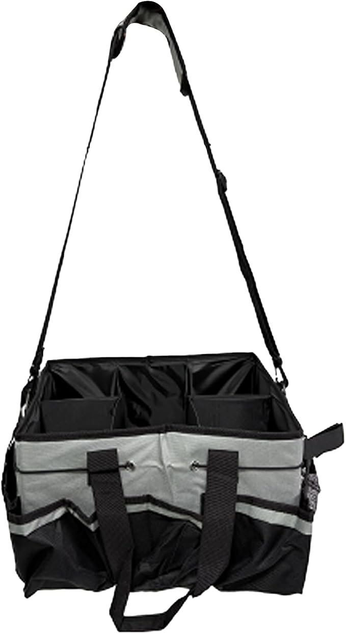 ZJchao Cleaning Supplies Organizer Bag with Shoulder Strap, Portable Cleaning Caddy Backpack, Water proof Tool Storage Tote for Housekeeping, Janitorial Supplies, Home (Grey)