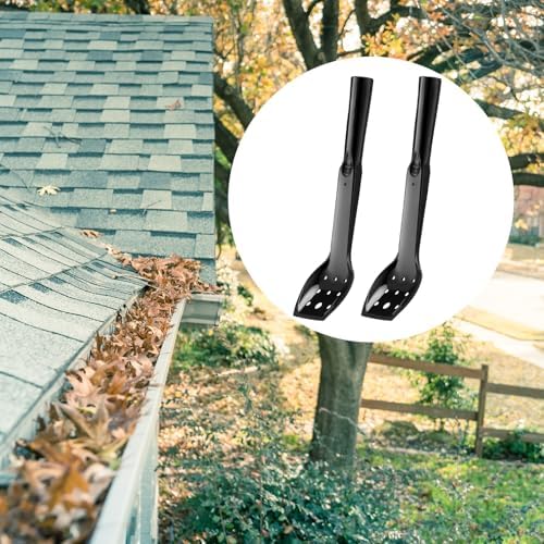2 Pcs Gutter Cleaning Spoon Scoop Plastic Gutter Cleaner Attachments Shovel Tool Cleaning Shovel Removing Leaves Debris from Roofs Ground Hard to Reach Areas Driveway Cleaner Tools