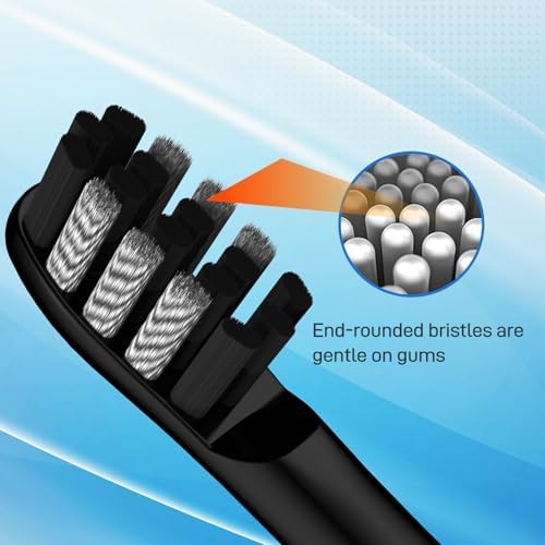 Replacement Toothbrush Heads Compatible with Colgate 360 Power Charoal Battery Toothbrush, Black, 10 Pack