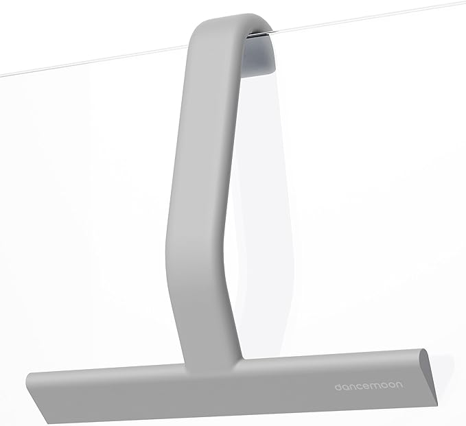 JustHang Shower Squeegee with Built-in Hook, 10-Inch Gray | Award-Winning Design, All-One-Piece Soft-Touch Silicone, for Glass Door, Bathroom, Window, Mirror, Tile Wall, Car