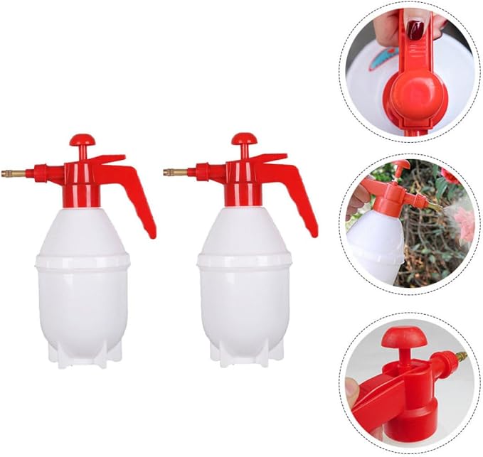 2pcs L Handheld Water Sprayer with Adjustable Nozzle for Plants | Pp and Copper Build, Portable Reusable Design, Indoor General Spraying, Red Finish for Flowers